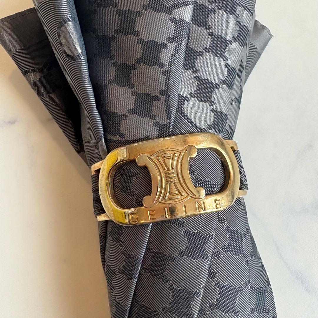 新品 CELINE セリーヌ マカダム柄 長傘 グレー