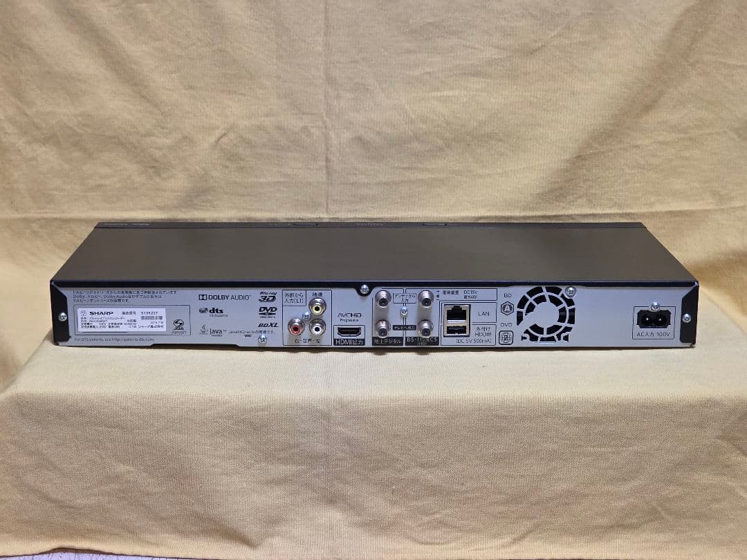 SHARP AQUOS BDレコーダー BD-NW1200　2018年製 整備品