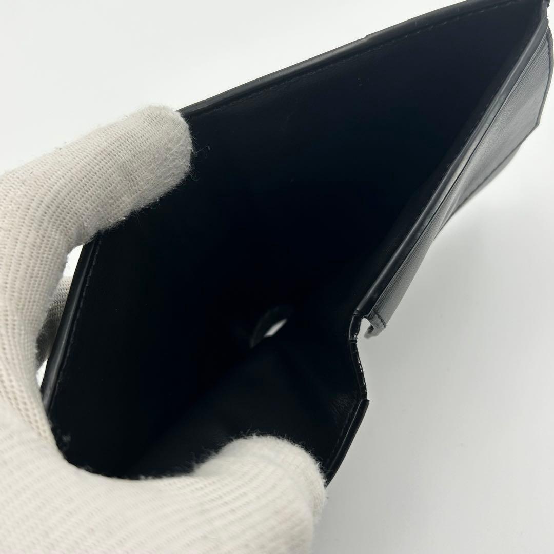 美品✨ボッテガヴェネタ　折り財布　カセット　レザー　ブラック　メンズ