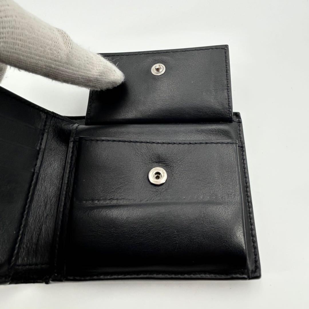 美品✨ボッテガヴェネタ　折り財布　カセット　レザー　ブラック　メンズ