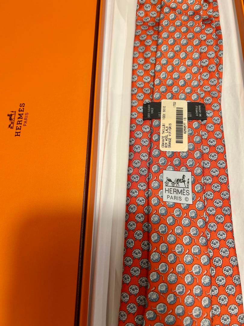 HERMES オレンジ ネクタイ　未使用品