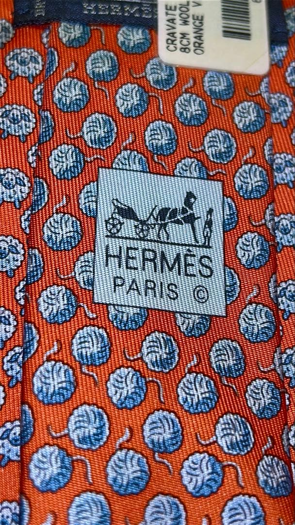 HERMES オレンジ ネクタイ　未使用品