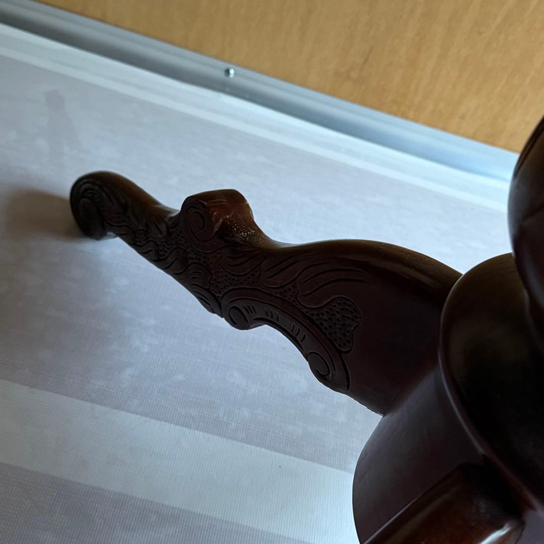 イタリア製 アンティーク調 象嵌 猫脚 丸型 ダイニングテーブル ラウンド 木