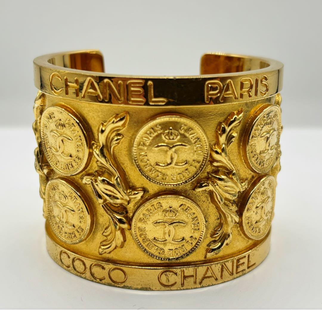 CHANEL/シャネル/ココマーク/バングル/ブレスレット/ゴールド/ヴィンテー