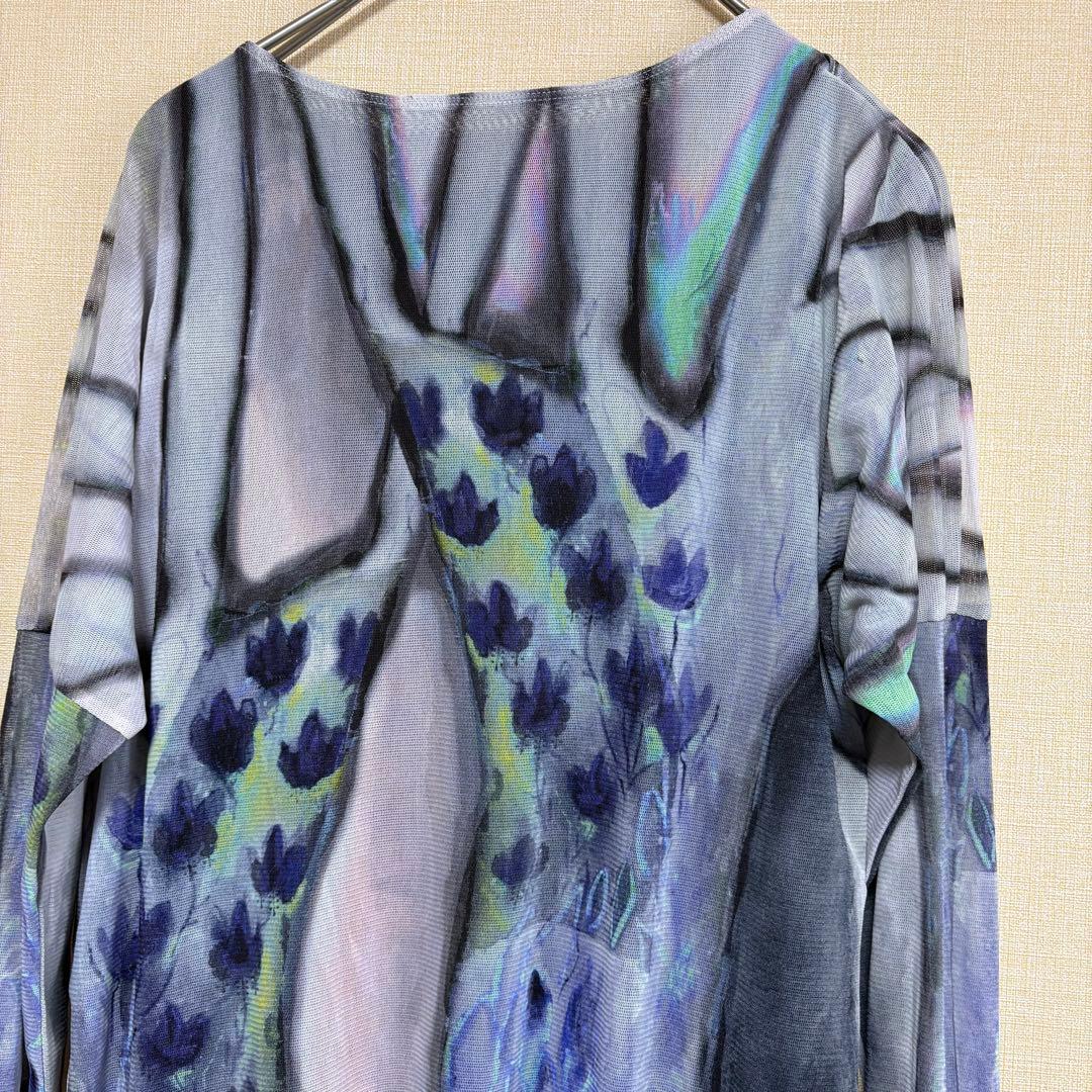 【極美品】ヒロココシノ　アートプリント　チュニック　ワンピース　長袖　M 316