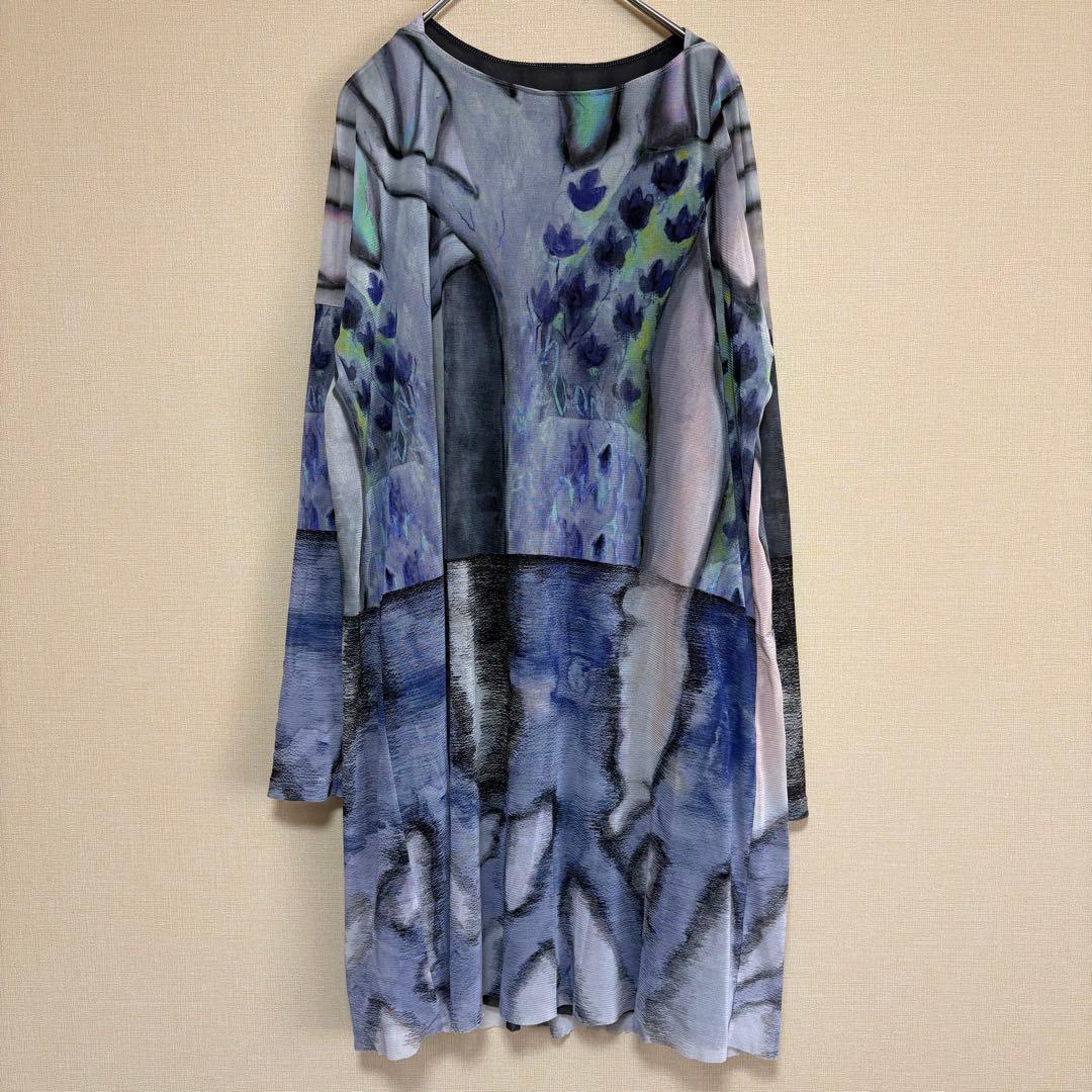 【極美品】ヒロココシノ　アートプリント　チュニック　ワンピース　長袖　M 316