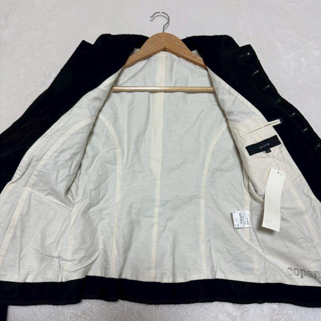 未使用✨ アルアバイル　ハイネック　ジャケット　ウール　銀ボタン　ブラック