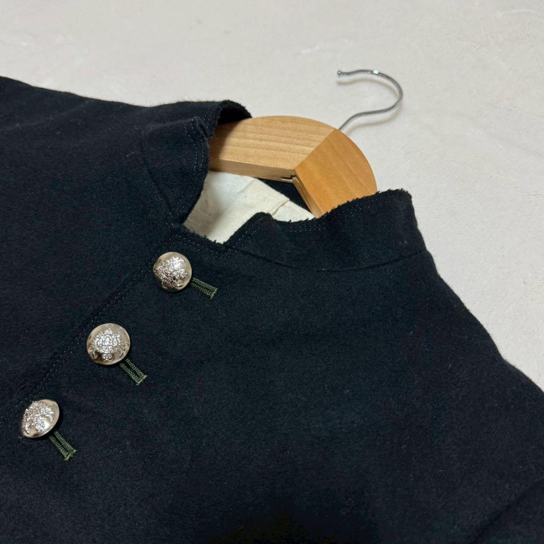 未使用✨ アルアバイル　ハイネック　ジャケット　ウール　銀ボタン　ブラック