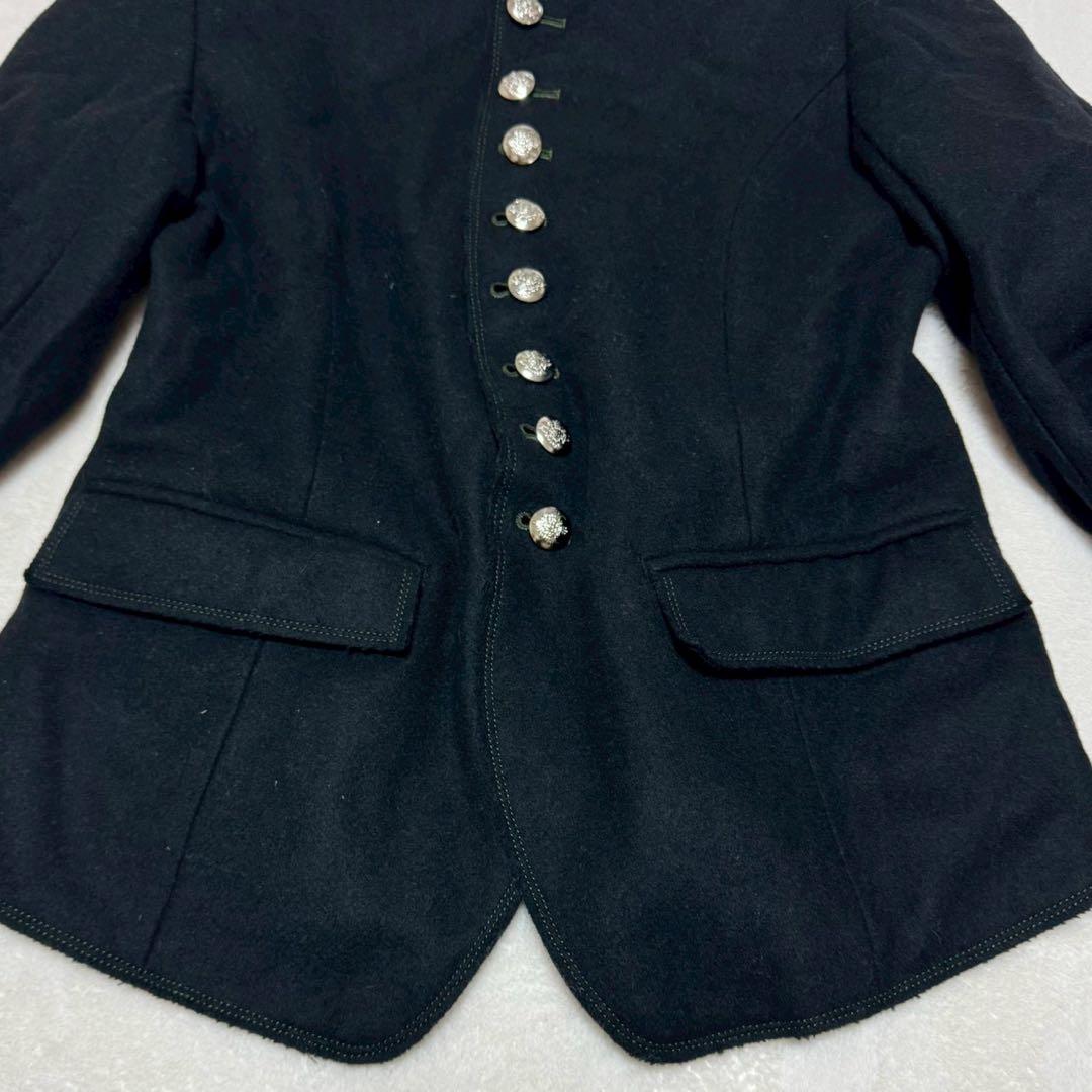 未使用✨ アルアバイル　ハイネック　ジャケット　ウール　銀ボタン　ブラック