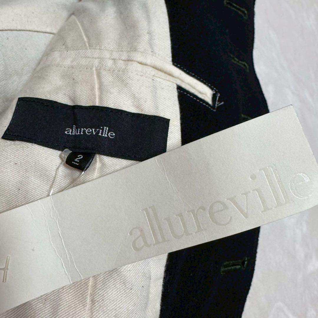 未使用✨ アルアバイル　ハイネック　ジャケット　ウール　銀ボタン　ブラック