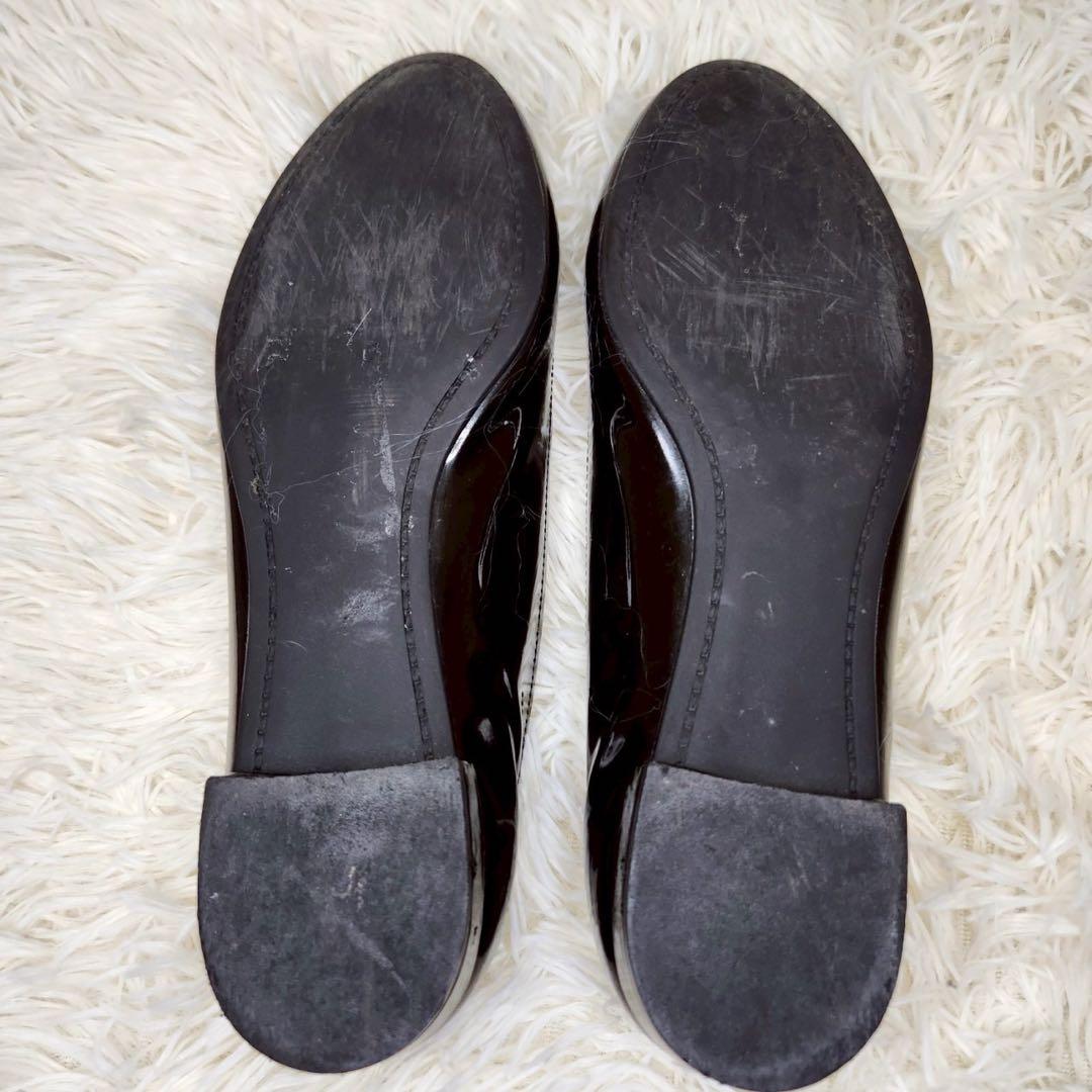 ✨希少✨MIU MIU エナメル フラットシューズ クリスタルビジュー