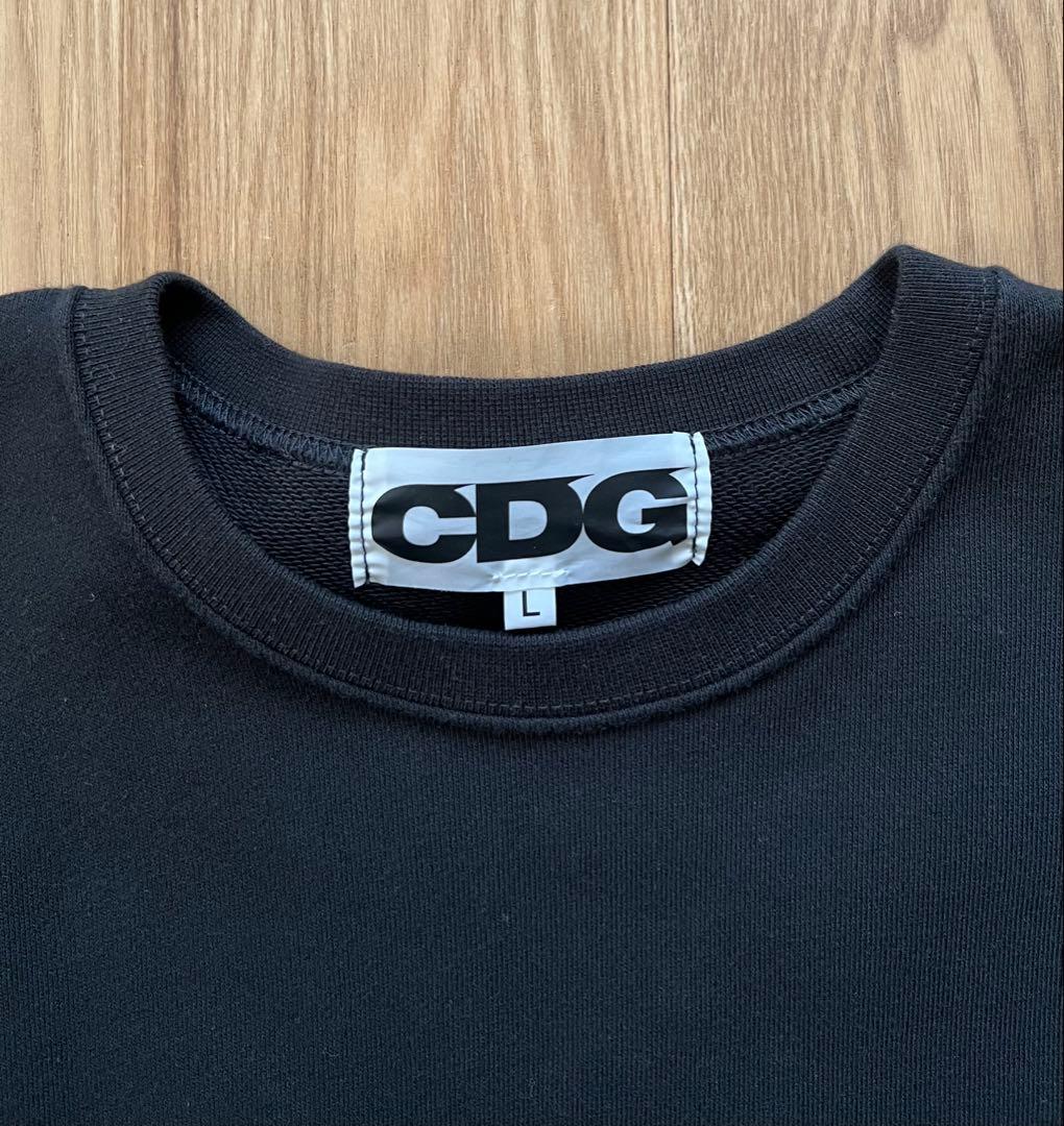 CDG バックロゴプリントブラック スウェット