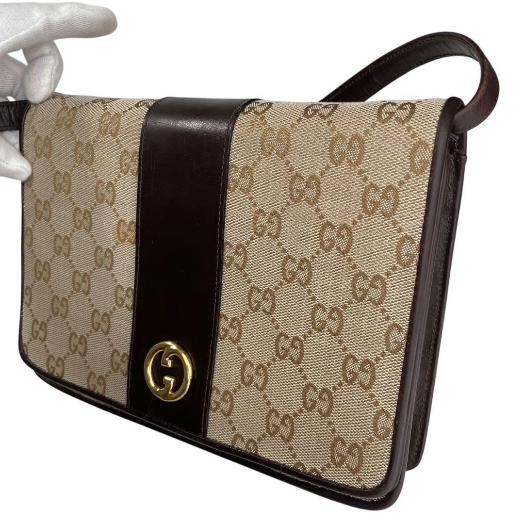 美品✨GUCCI オールドグッチ ショルダーバッグ インターロッキングG