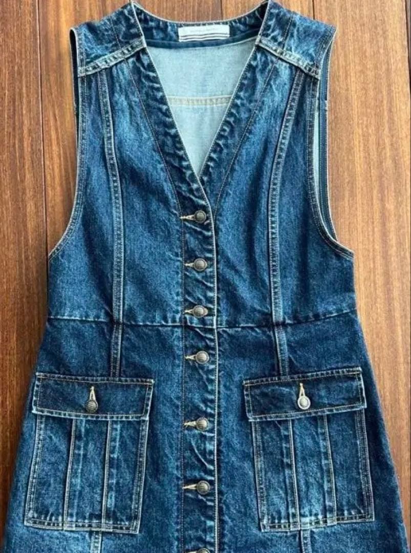 デニムノースリーブワンピース