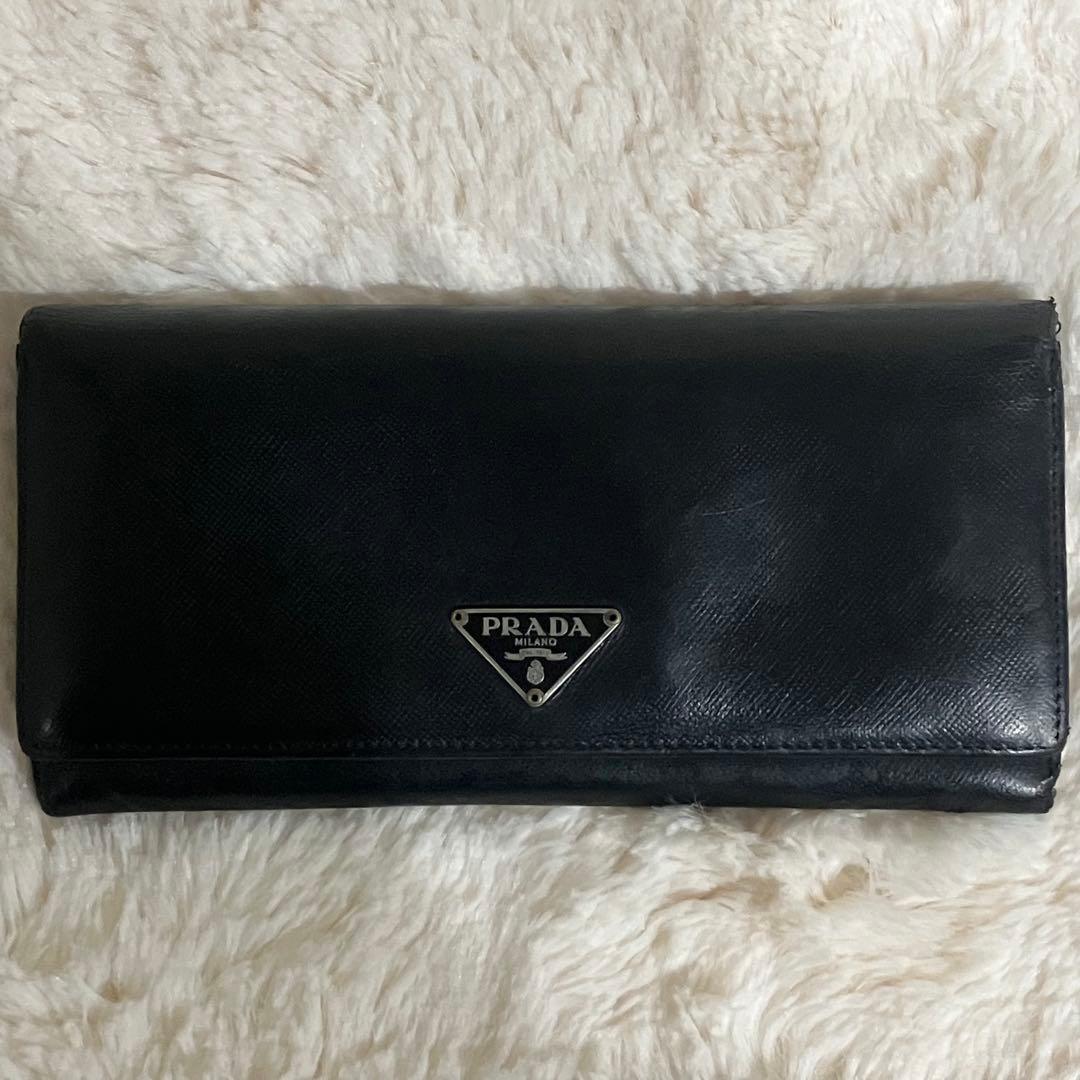 PRADA 長財布 三角ロゴ　サファイアーノレザー