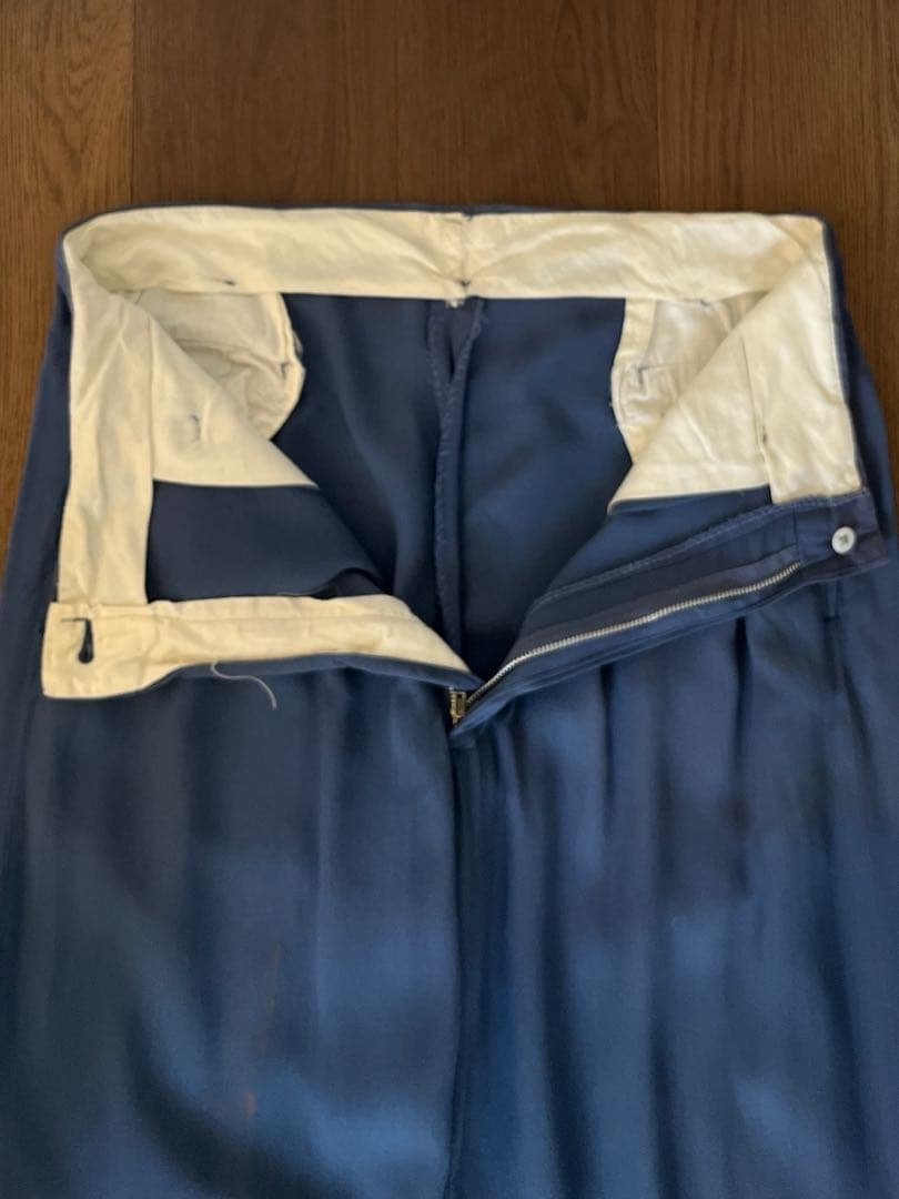 50s レーヨンギャバジンスラックス　ライトブルー　ヴィンテージ