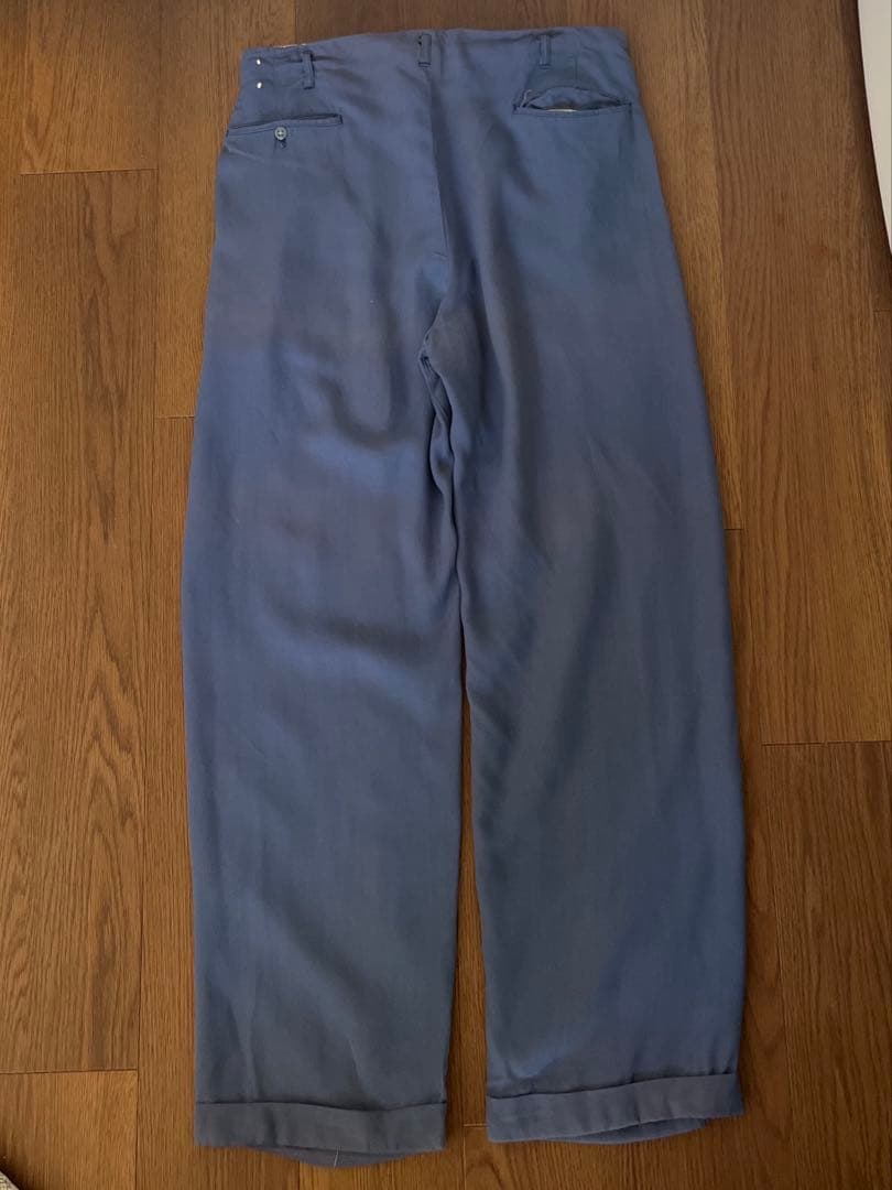 50s レーヨンギャバジンスラックス　ライトブルー　ヴィンテージ