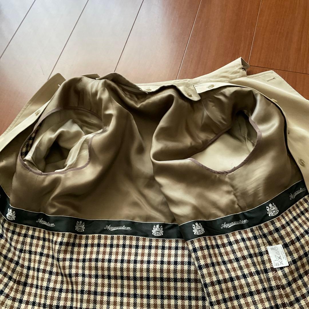 アクアスキュータム　ダブルブレスト トレンチコート　ライナーとべルト付き