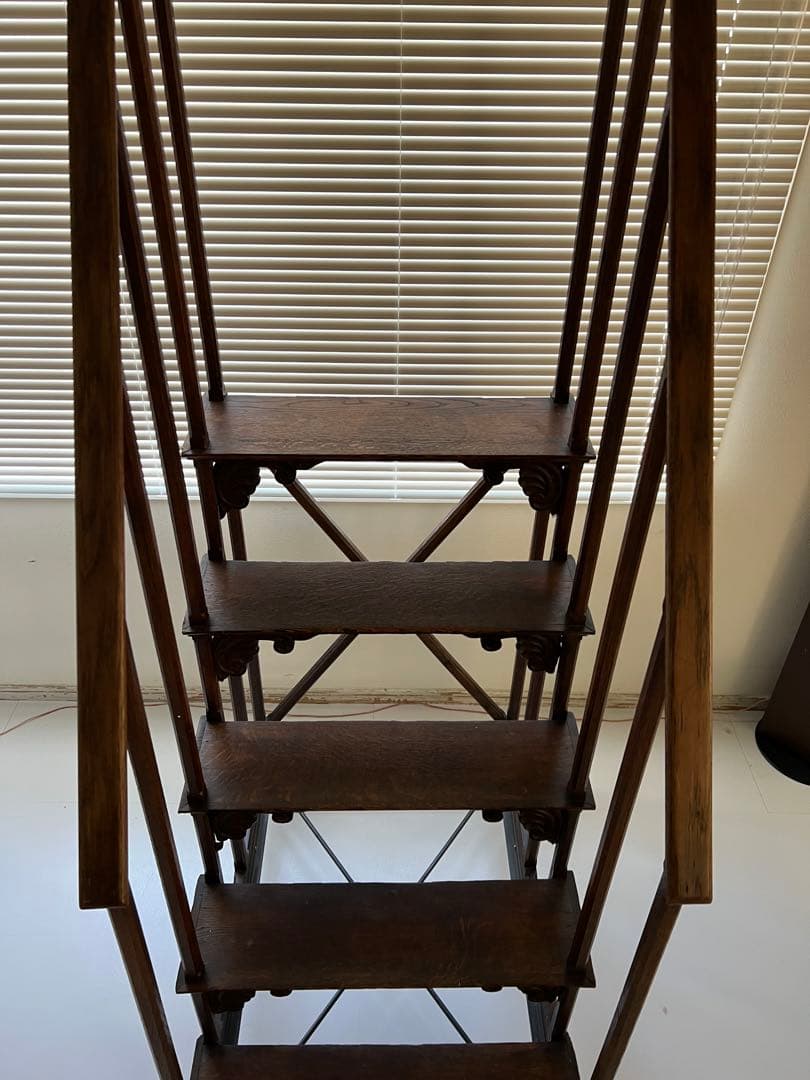 アンティーク　ヴィンテージ　移動可能装飾木製階段 アーツ&サイエンス　ラック　棚