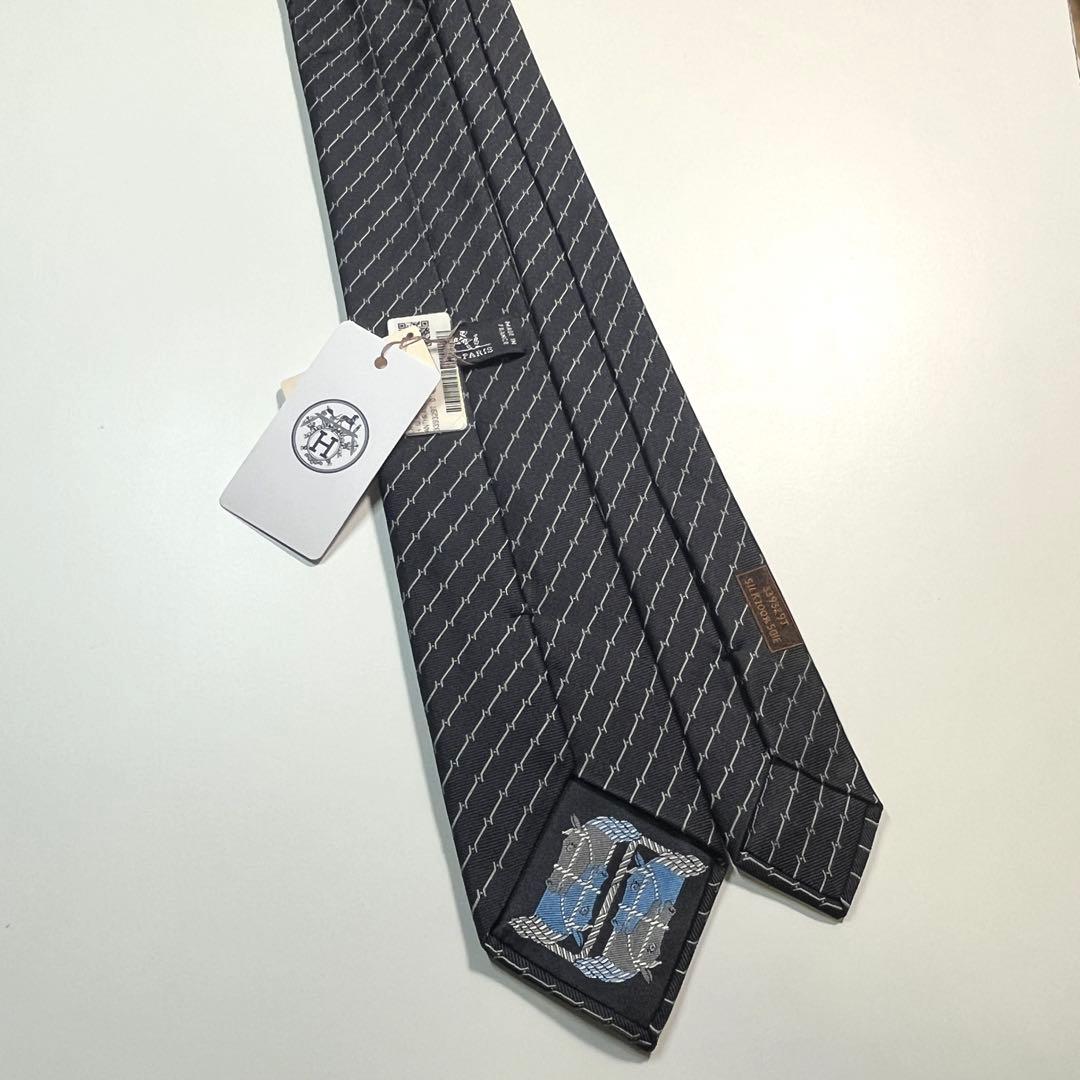 希少✨未使用✨HERMES エルメス　ネクタイ　H柄 ホース　馬　ナロータイ