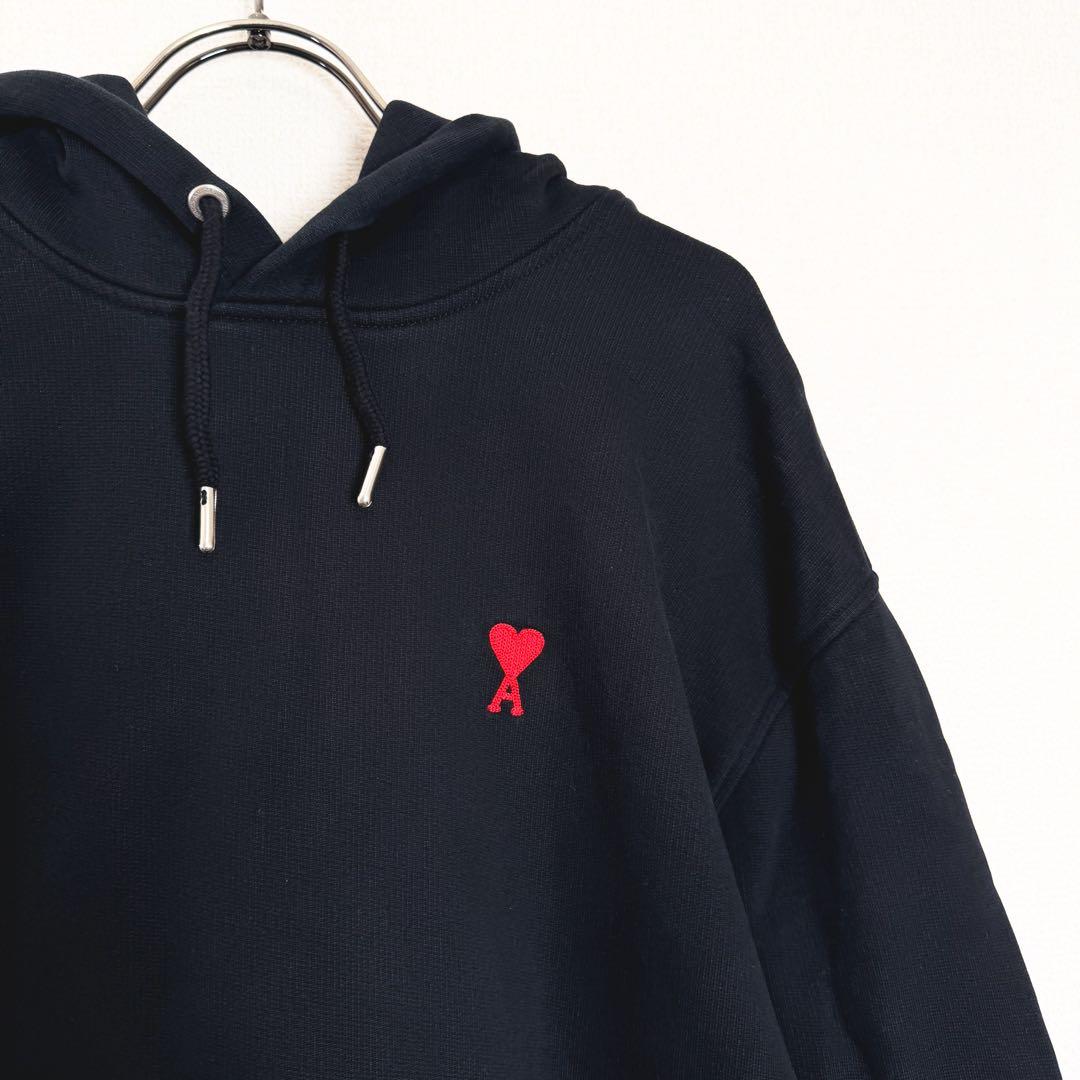 AMI PARIS アミパリス フーディ パーカー ブラック ワッペン