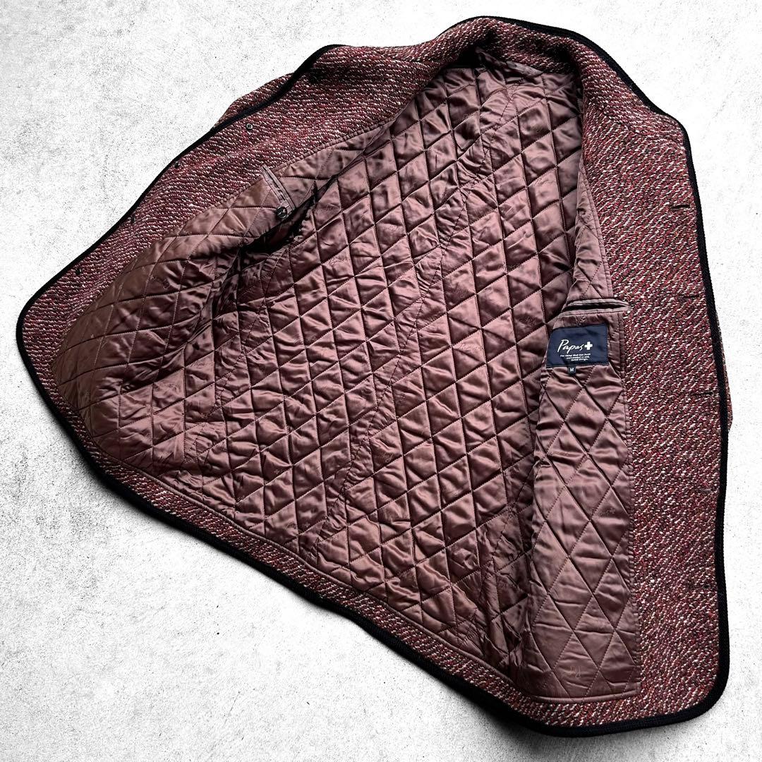 専用！新品同様 Papas+ スタンドカラー ツイード ウール ジャケット