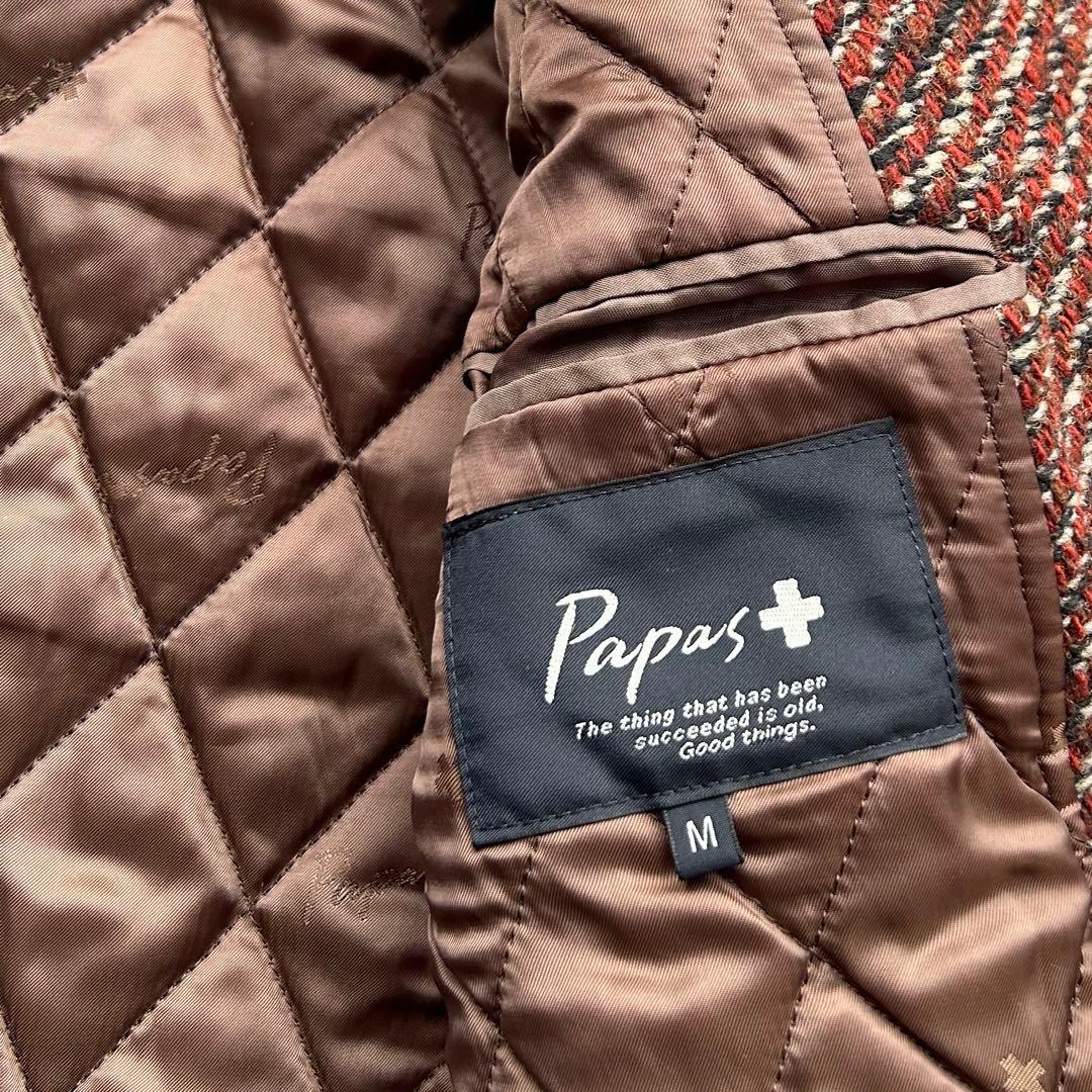 専用！新品同様 Papas+ スタンドカラー ツイード ウール ジャケット