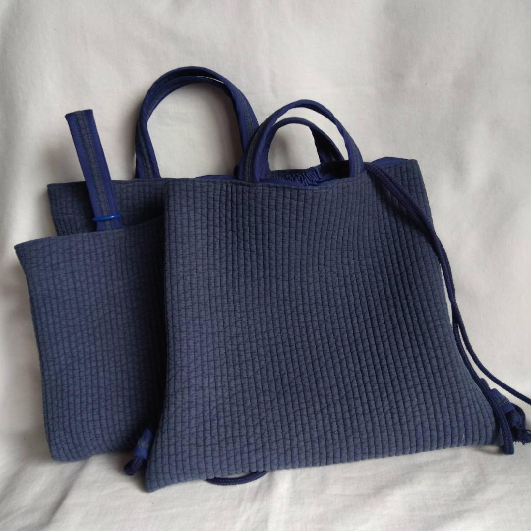 7♡7様　上靴袋×2 体操服袋 ネイビー RGリボン