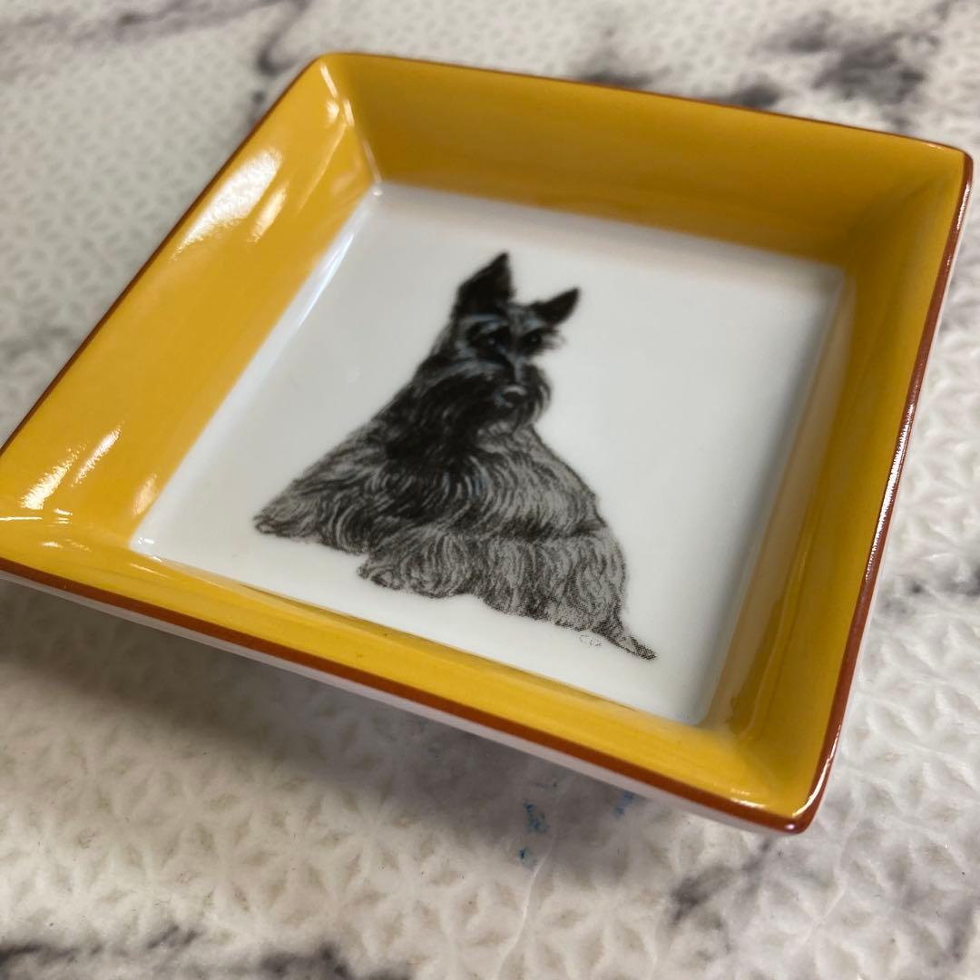 HERMES エルメス スコティッシュテリア スクエアプレート 犬