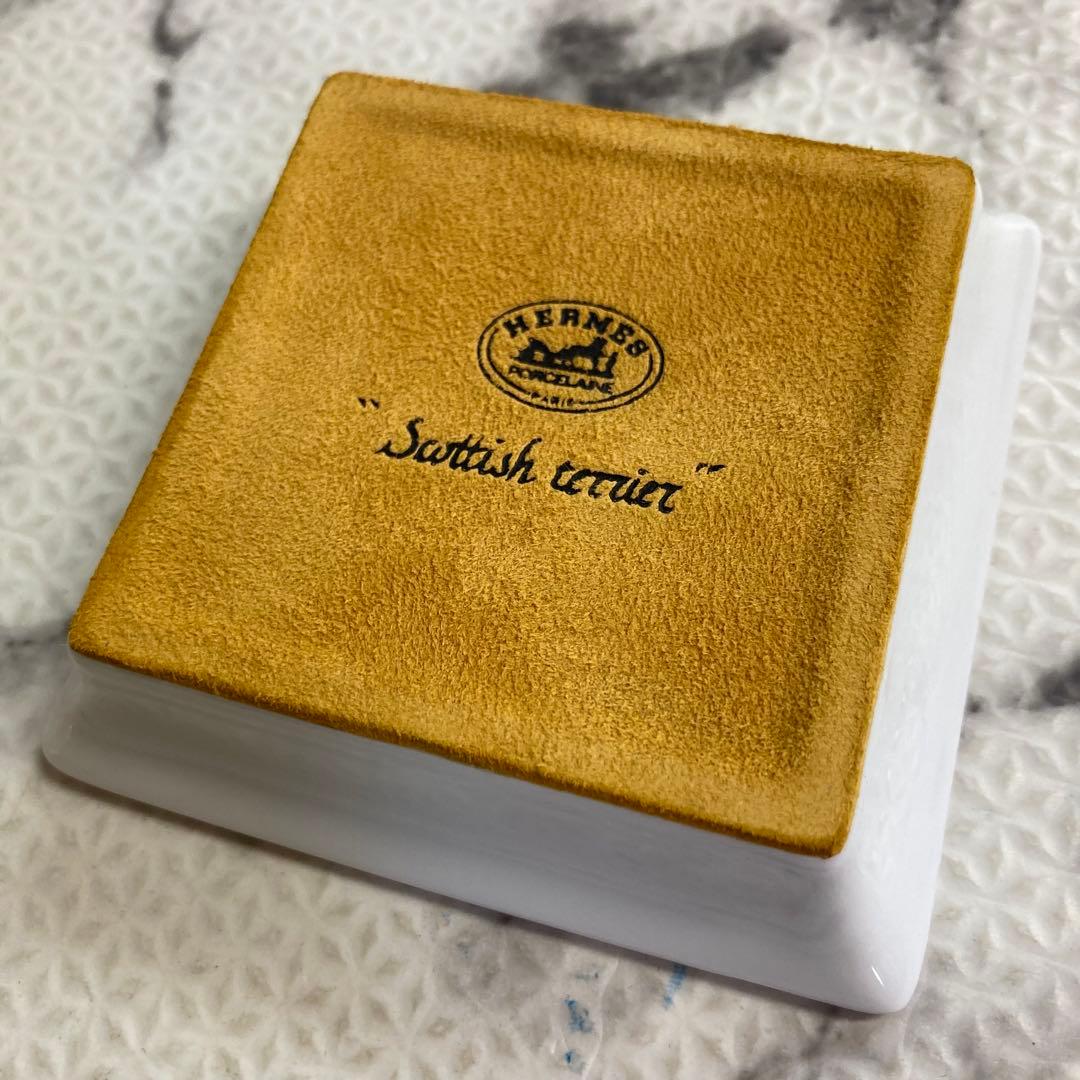 HERMES エルメス スコティッシュテリア スクエアプレート 犬