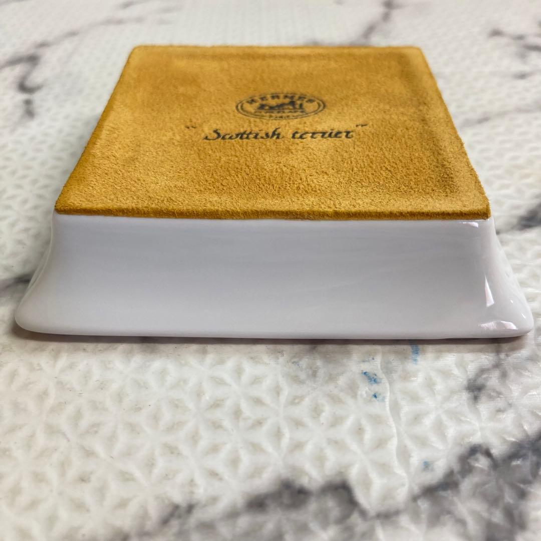 HERMES エルメス スコティッシュテリア スクエアプレート 犬