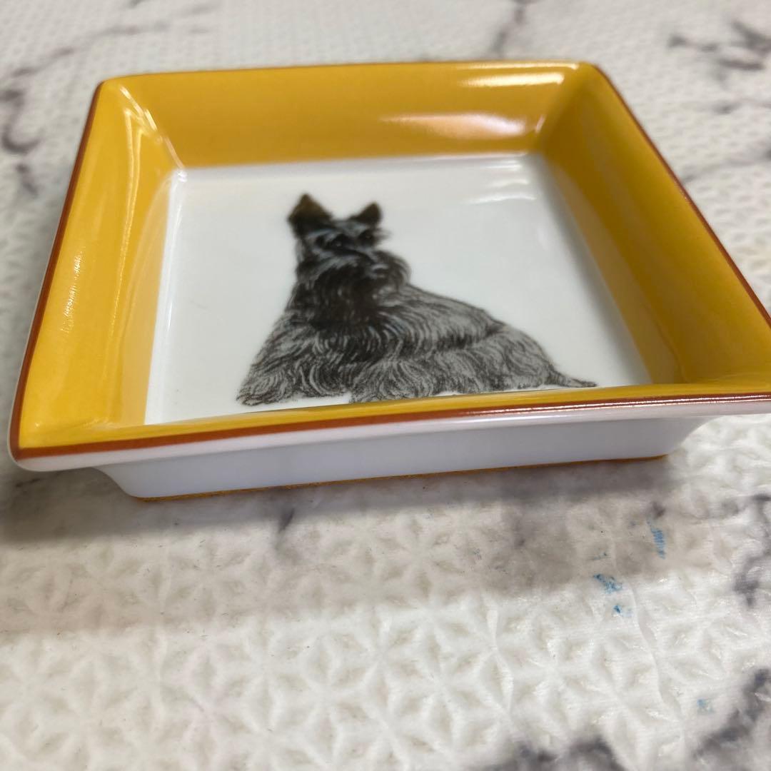 HERMES エルメス スコティッシュテリア スクエアプレート 犬