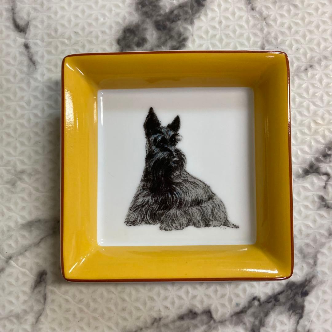 HERMES エルメス スコティッシュテリア スクエアプレート 犬