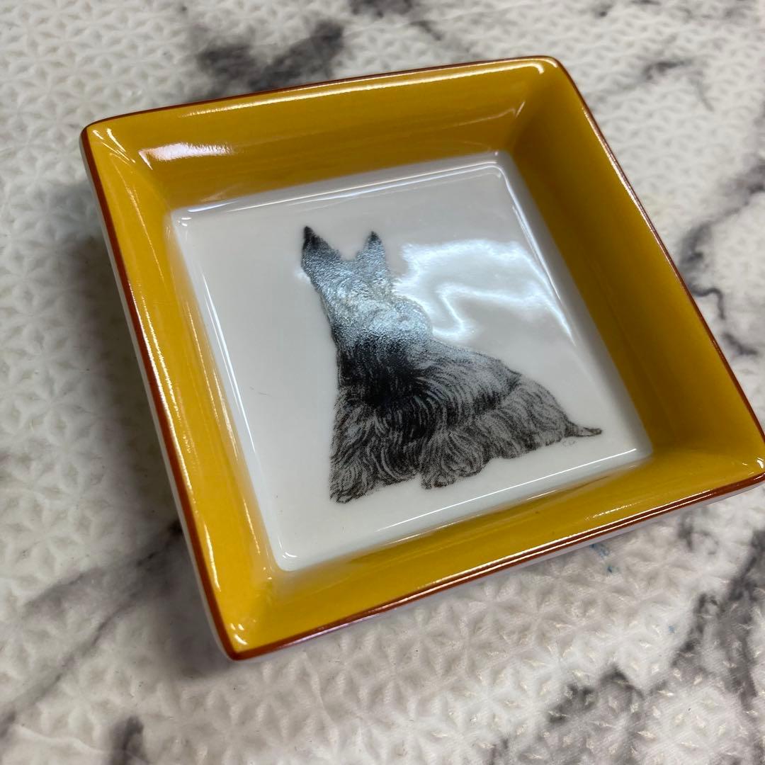 HERMES エルメス スコティッシュテリア スクエアプレート 犬
