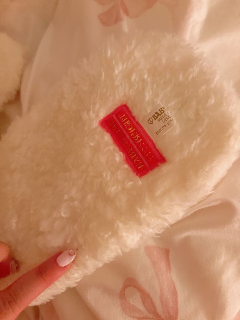 BABY ベイビーザスターズシャインブライト うさくみゃマフラー 白 ピンク