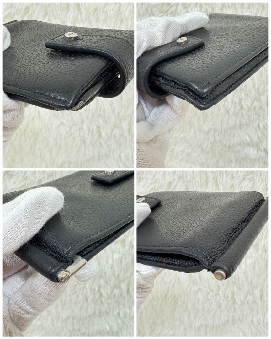 美品 サンローラン SAINT LAURENT マネークリップ カサンドラ 革