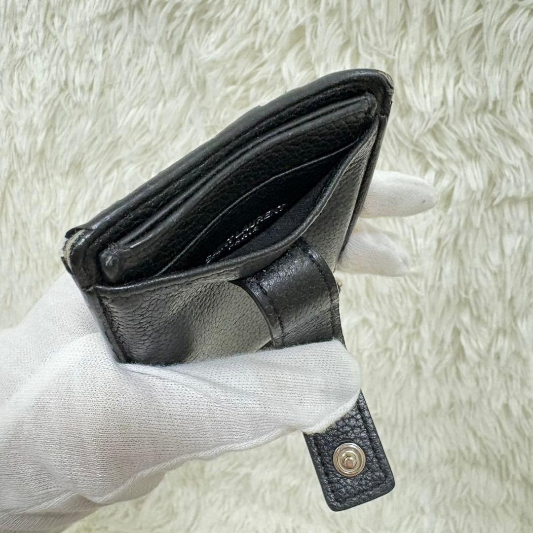 美品 サンローラン SAINT LAURENT マネークリップ カサンドラ 革
