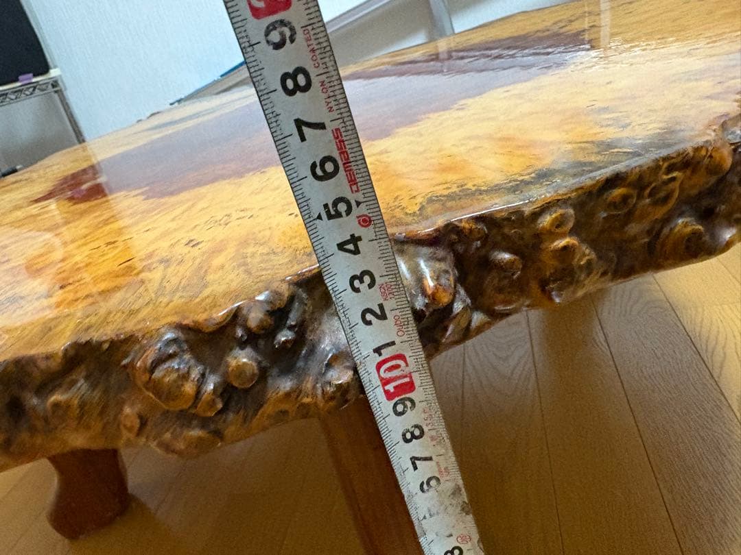 ナチュラルウッド座卓 直径約100cm トチ？