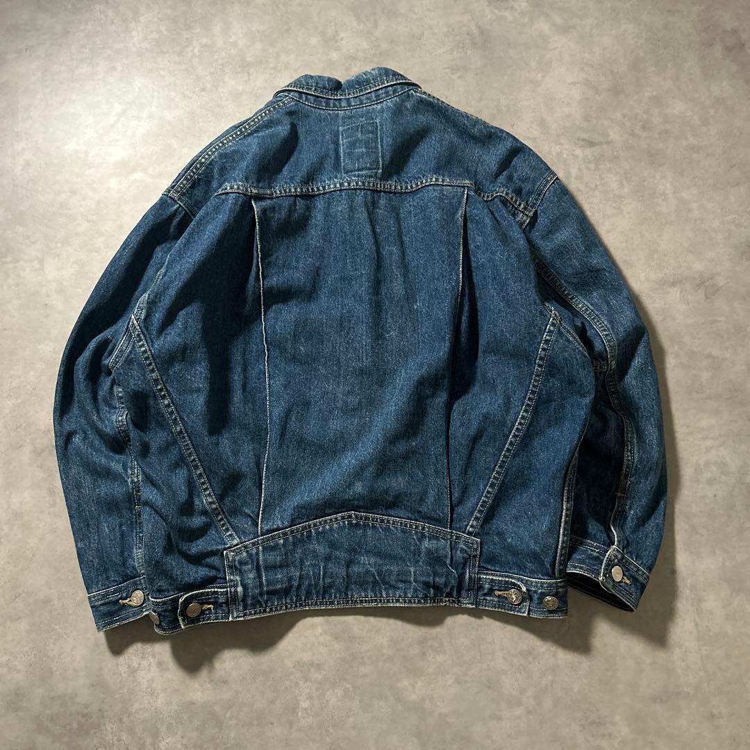 ヴィンテージ デニム コットン マルチポケット バックル デザイン ジャケット