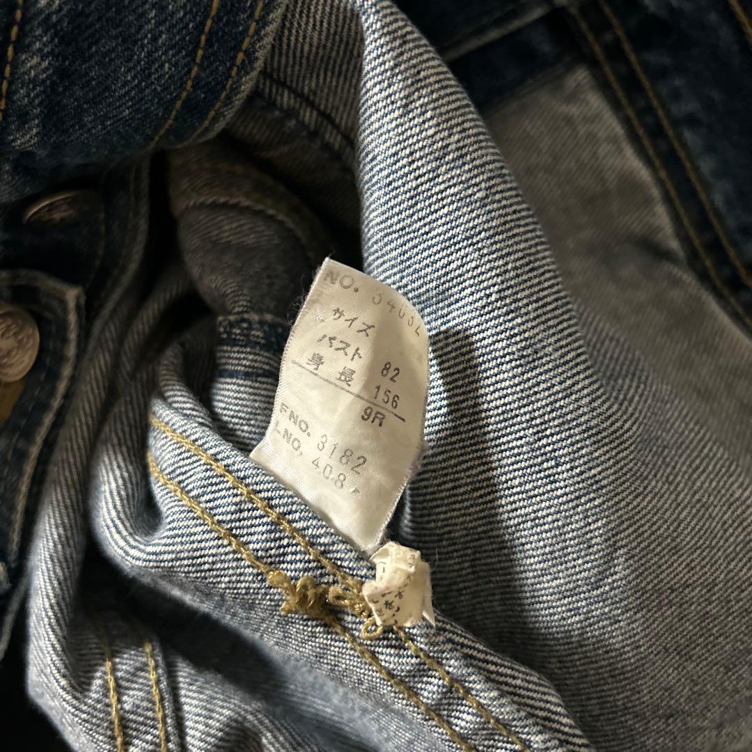 ヴィンテージ デニム コットン マルチポケット バックル デザイン ジャケット