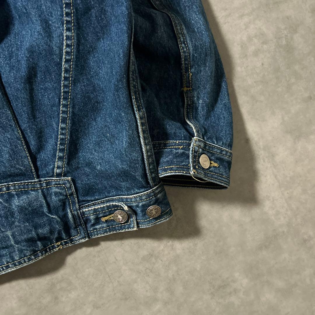 ヴィンテージ デニム コットン マルチポケット バックル デザイン ジャケット
