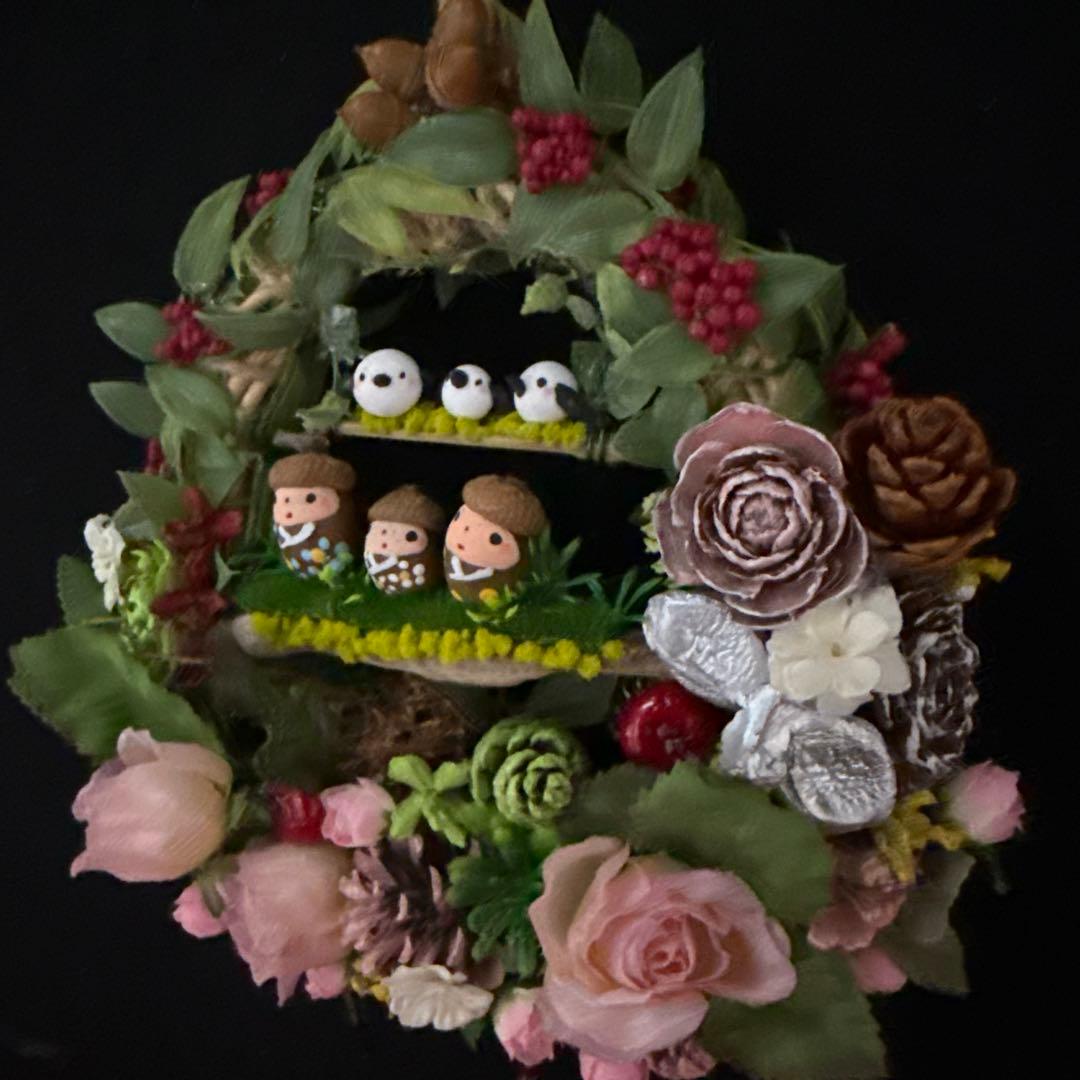 どんぐりアート♡2026年度お正月タペストリー風リース＆初春リース♡