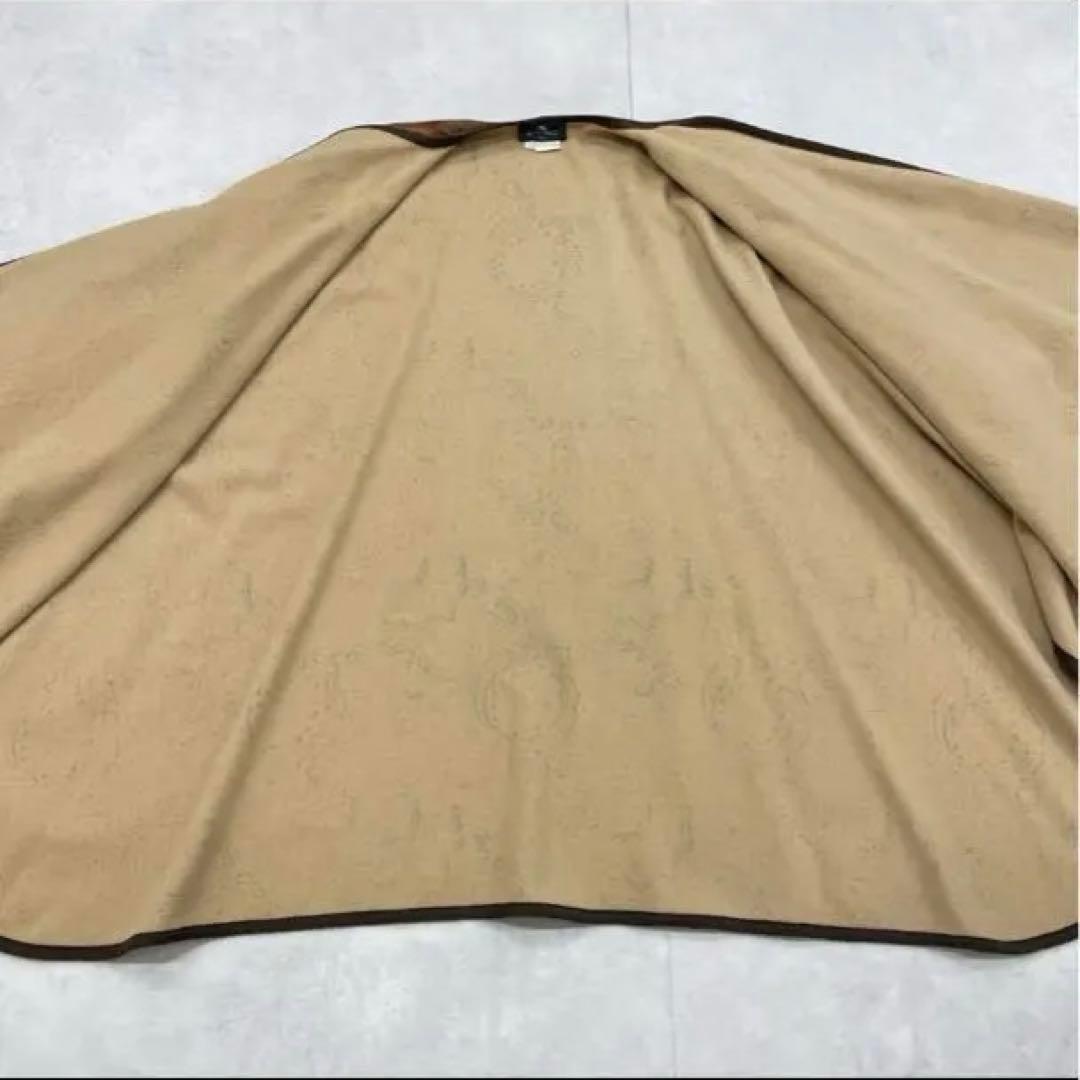 エトロ　ケープコート　ペイズリー　カシミヤ　ウール　ポンチョマント羽織りショール