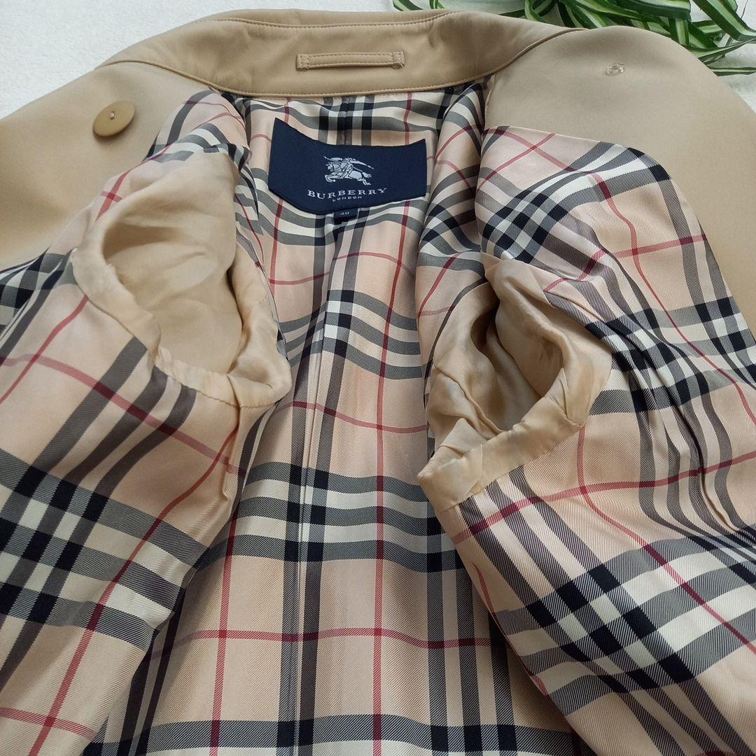 バーバリーロンドン　ハーフコート　ミドル丈　ノバチェック　ベルト付き　L