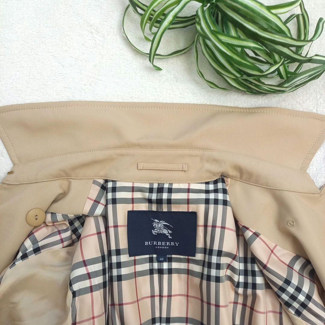 バーバリーロンドン　ハーフコート　ミドル丈　ノバチェック　ベルト付き　L