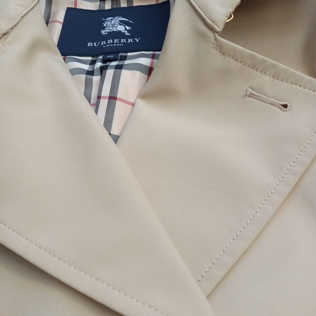 バーバリーロンドン　ハーフコート　ミドル丈　ノバチェック　ベルト付き　L