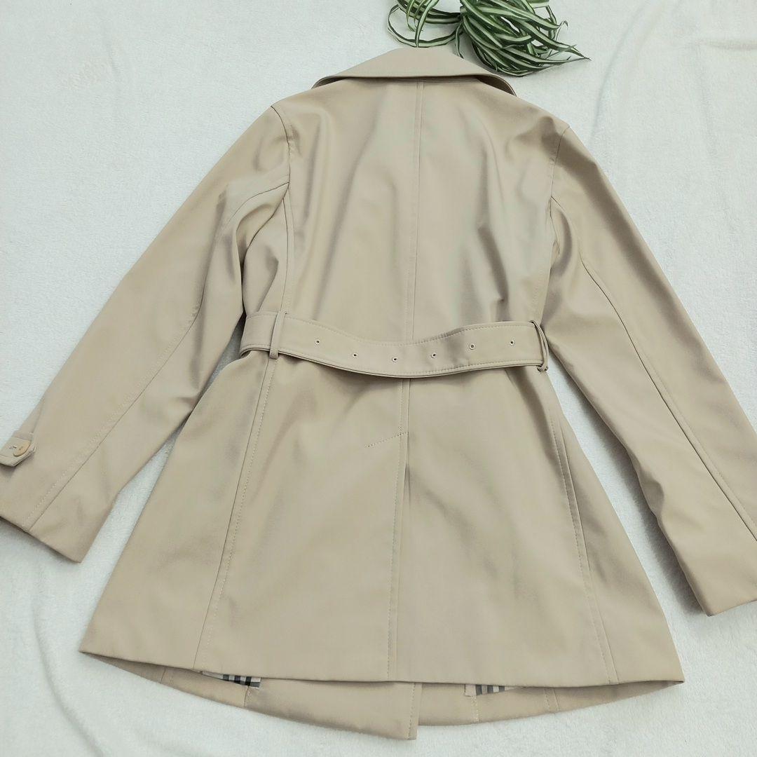 バーバリーロンドン　ハーフコート　ミドル丈　ノバチェック　ベルト付き　L