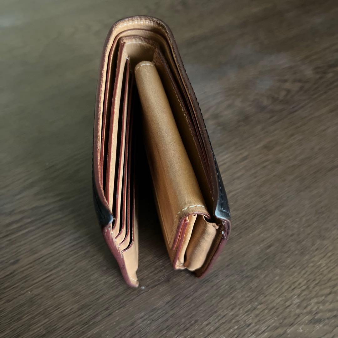 GANZO CORDOVAN 二つ折り財布 ブラック｜コードバン 良エイジング