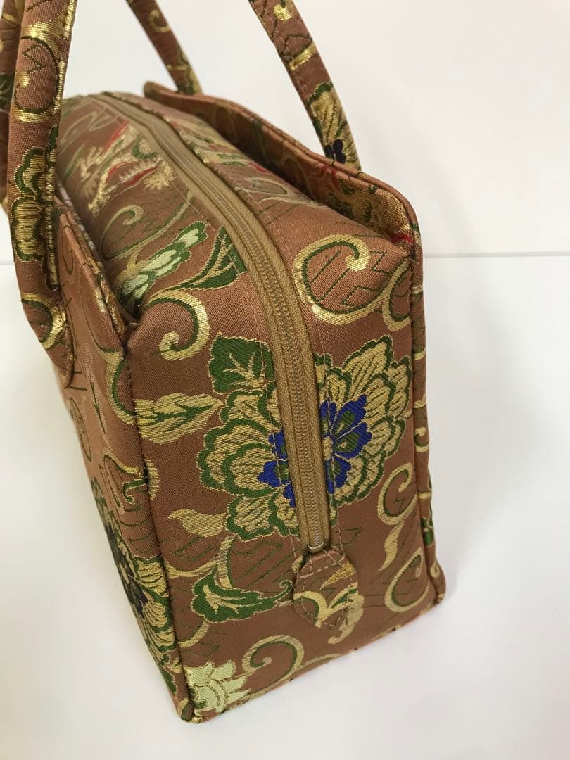 ◆おふく◆利休バッグ　唐草に鳳凰　着物　和装