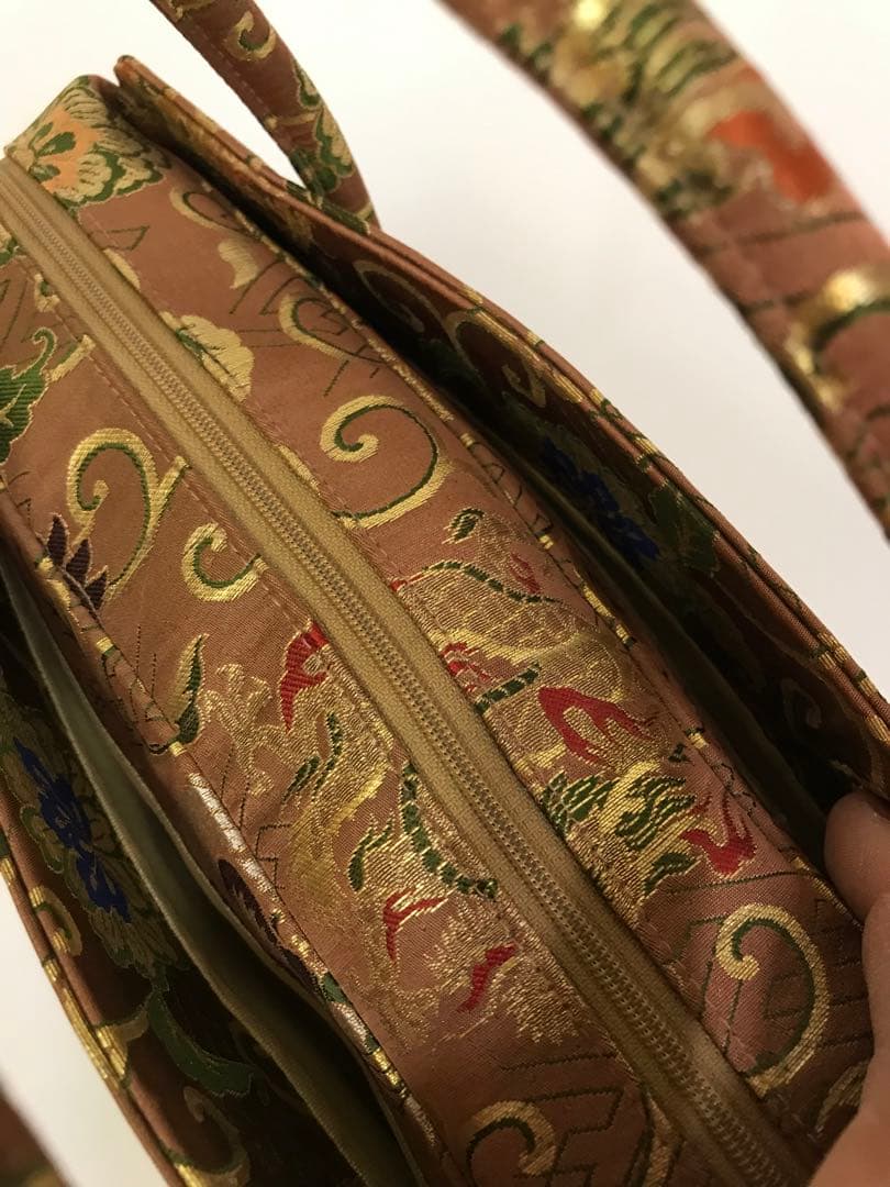 ◆おふく◆利休バッグ　唐草に鳳凰　着物　和装